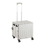 Maxbell Folding Shopping Cart with Lid Portable Hand Truck for School Camping Garden Gray
