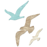 Maxbell 3Pcs Wood Seagull Wall Decor Decorative for Indoor/Outdoor Office Lake House