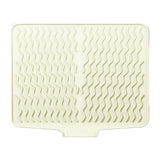 Maxbell Silicone Dish Drying Mat Anti Slip Dish Drainer Mat for Kitchen Counter Bowl White