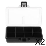 Maxbell 2x8 Compartments Waterproof Plastic Fishing Lures Baits Hook Tackle Box Case