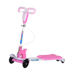 Maxbell Kids Scooter Toy with Handbrake Kick Scooter for Outdoor Birthday Gifts Kids Pink White