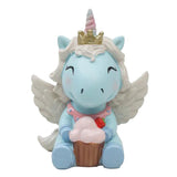 CUTE MINI RESIN UNICORN STATUE BLUE Figurine Universal Statuary - Aladdin Shoppers
