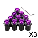 Maxbell 3x10 Pieces Universal Windscreen Windshield Bolts Screw Kit M5 5mm Bolt Purple