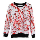 Maxbell Horror Bloody Fleece Sweatsuit O Neck Pullover Woman Halloween Costume S