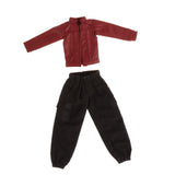 Maxbell 1/12 Female Doll Clothes PU Leather Jacket with Pants Mini for 6 inch Figure