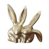 Maxbell Rabbit Statue Decorative Objects Rabbit Figurine for Bookshelf Bedroom Table gold