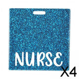 Maxbell 4xNurse Badge Card Holder Lightweight Durable Decorative Nurse Work Gift Lake Blue