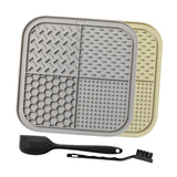 Maxbell 2Pcs Dog Slow Feeder Pad Food Dispenser Pad for Bathing Small and Large Dogs gray and Khaki