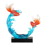 Feng Shui Fish Statue Wealth Animal Collection Carp Figurine for Living Room L
