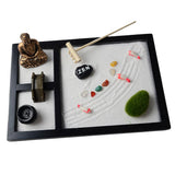 Maxbell 2pcs Wood Zen Sand Box Mini Desktop Sandbox Garden Office Decor Ornaments
