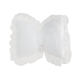 Maxbell Bowknot Throw Pillow Cute Soft Decorative Waist Pillow for Sofa Nursery Bed White