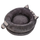 Round Warm Bed Sleeping Dog House Kennel Puppy Cushion Pad Kitten Basket S Gray - Aladdin Shoppers