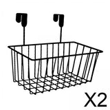 Maxbell 2xGrid Storage Baskets with Hooks over Cabinet Door Organizer Basket for RV Black