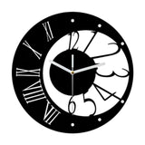 Maxbell Nordic Wall Clock Nordic Simple Wall Decor for Bedroom Living Room Classroom black