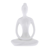 Maxbell 4Pcs Ceramic Yoga Figure Ornament Statue Sculpture Zen Garden Desk Decor