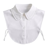 Maxbell Ruffle Fake Collar False Collar for Women Half Top Stylish Detachable Collar White