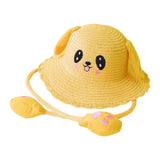 Maxbell Sun Hat Foldable Beach Panama Cap Outdoor for 3-10 Years Old Girls Baby Caps yellow