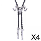 Maxbell 4xGoat Western Bolo Tie Cowboy Necktie Costume Men Women Silver