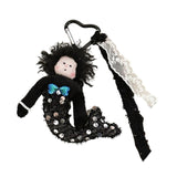 Maxbell Sequins Mermaid Doll Pendant Keychain Bag Pendant for Car Keys Travel Wallet Black