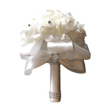 Maxbell Bride Holding Bouquet Romantic Wedding Bouquet for Party Outdoor Anniversary White