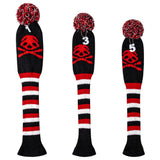 Maxbell Maxbell 3pcs Golf Wood Headcover Durable Skull Pattern Driver Protect Guard Parts