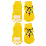 Maxbell Maxbell Tiger Pattern Pet Dog Puppy Cat Non-slip Socks with Cute Paw Prints Size M