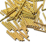 Maxbell 3x50pcs Gold Engraved Pattern Tube Noodle Beads Jewelry Making