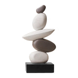Maxbell Artificial Sandstone Statue Craft Ornament for Apartment Farmhouse Festivals Gray White