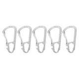 Maxbell 5 Pcs Multifunction Stainless Steel Carabiner Hook Clasp Buckle w/ Scale Camping Hiking Climbing Keychain