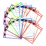 Maxbell 20x Dry Erase Pocket Sleeves Assorted Colors 10"x14" Reusable Ticket Holders