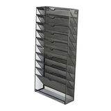 Maxbell Hanging Wall File Holder 10 Tiers A4 Paper Storage Rack for Display files Black