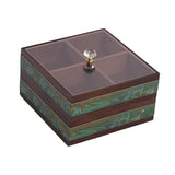 Maxbell Serving Tray 4 Grids Multifunctional Appetizer Platter for Candy and Fruits Cakes green