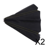 Maxbell 2xUniversal Manual/Auto Gear Shift Knob Shifter Boot Cover Stitch Yellow