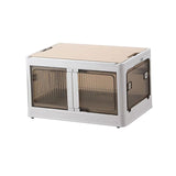 Maxbell Camping Storage Box Foldable Outdoor Bin for Picnic Home Sorting Living Room Wood Lid XL