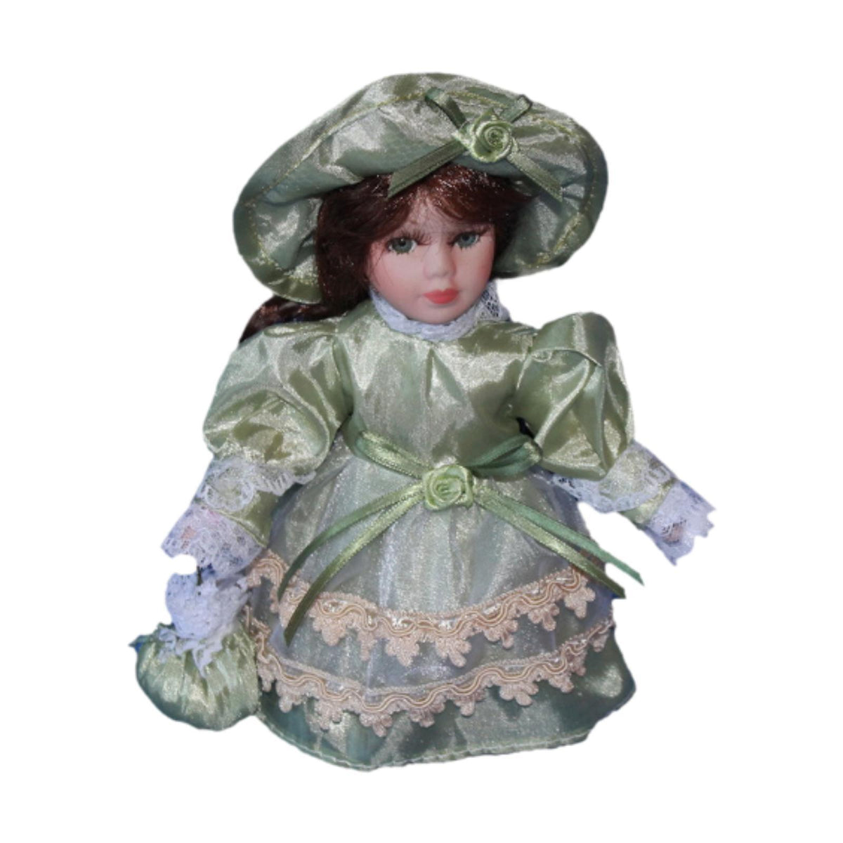Maxbell Decorative Ceramic Doll 20cm Ceramic Doll in Dress for Desk Decoration Table