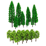 Maxbell 30Pieces Green Model Trees 1/150 HO N Layout Train Railway Scenery Building