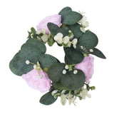Maxbell Candle Ring Gifts Garland Greenery Wreath for Festival Dining Room Farmhouse Pink