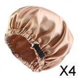 Maxbell 4xsatin Caps Sleeping Caps Adjustable Hair Care Hat Round for Sleeping Khaki