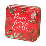 Maxbell Christmas Cookie Tin Cartoon Iron Cookie Case Box for Party New Year Holiday Red Peace