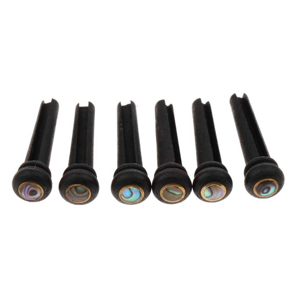 Maxbell 6pcs Abalone Dot Guitar Bridge End Pin Set For Acoustic Guitars