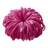 Maxbell 100pcs Rubber Band Hair Ties Ponytail Holder Hair Accessories Rose Red
