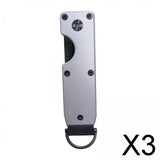 Maxbell 3xKey Organizer Minimalist Metal Key Storage Buckle Keychain Father's Day Gift Gray