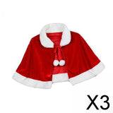 Maxbell 3xRed Velvet Cape Dress up Christmas Costume Cloak for Carnival Xmas Supplies Adult
