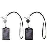 Maxbell 2pieces Rhinestone Lanyard with Retractable Reel Vertical ID Badge Holder