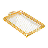 Maxbell Vanity Tray Eating Dresser Breakfast Dinner Dessert Serving Tray with Handle 25x43.5x4cm