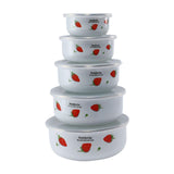 Maxbell 5x Enamel Bowls Multipurpose Prepared Bowls for Decorative Ice Cream Noodles Strawberry