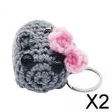 Maxbell 2xPortable Keychain Purse Charming Pendants Car Keyring for Bag Backpack Purse with Bow