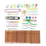 Maxbell 132pcs Carbonized Bamboo Double Pointed Knitting Needles with Accessories