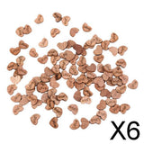 Maxbell 6x100pcs Nature Wood Wooden Hearts Scrapbooking Embellishments Crafts 12x2mm