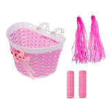 Maxbell Children Kids Girls Bicycle Front Basket Handlebar Grip Tassels Streamer Set